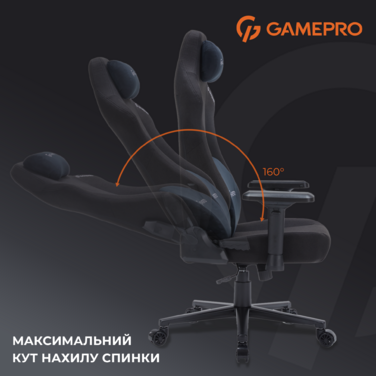 Крісло ігрове GamePro FGC750B Fabric Black