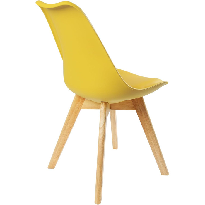 Стільці для їдальні WOLTU, скандинавський стиль, ретро дизайн, штучна шкіра, масивні дерев'яні ніжки, до 150 кг