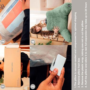 Подушка для читання Nestl Pelz, стильна спинка для сидіння в ліжку, штучне хутро, подушка-стілець з підлокітниками, подушка для читання в ліжку, для дорослих та дітей, спинка для відпочинку в ліжку, салатовий колір, стандартний розмір