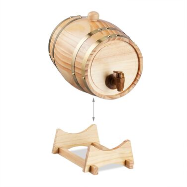 Дерев'яна бочка Relaxdays для настоянок та лікерів