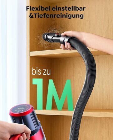 Акумуляторний пилосос SunSare бездротовий 50 кПа, 600 Вт, 65 хв з авторежимом, настінне кріплення, сенсорний екран, шланг 1м для підлоги, килимів, шерсті тварин, авто