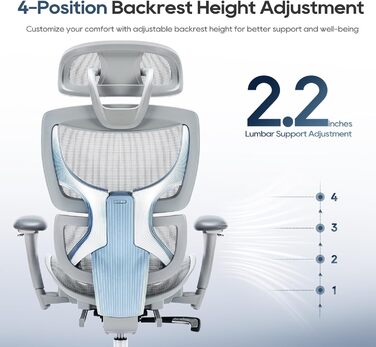 Офісний стілець Colamy з сітчастої тканини сірого кольору