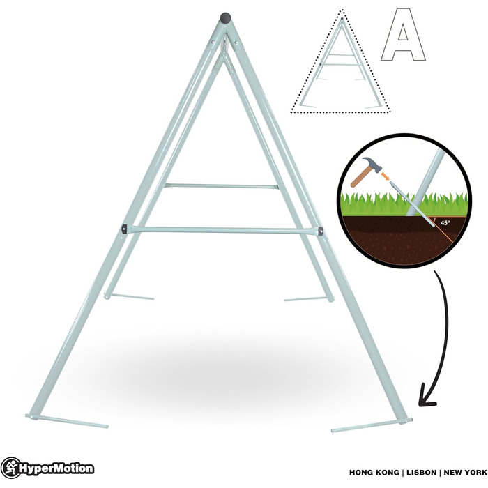 Гойдалка садова HyperMotion Storchennest з А-рамою для 2 осіб, зелена - 102 см, до 150 кг, UV-стійка