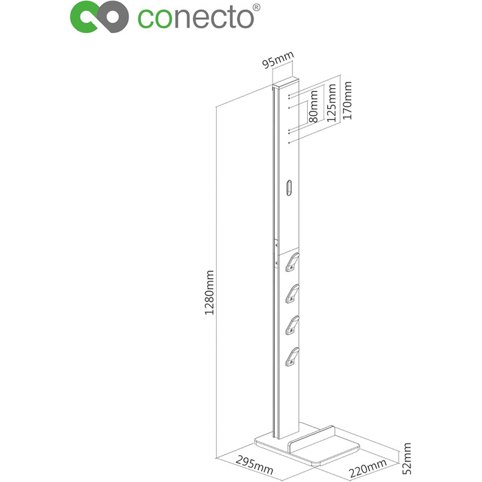 Підставка для пилососа conecto SA-CC50879, алюміній, білий