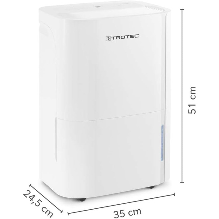 Електричний осушувач повітря TROTEC TTK 52 E продуктивність 16 л/добу площа 31 м / 78 м з автовідключенням для квартири та спальні (18 л/добу 0,43 кВт)