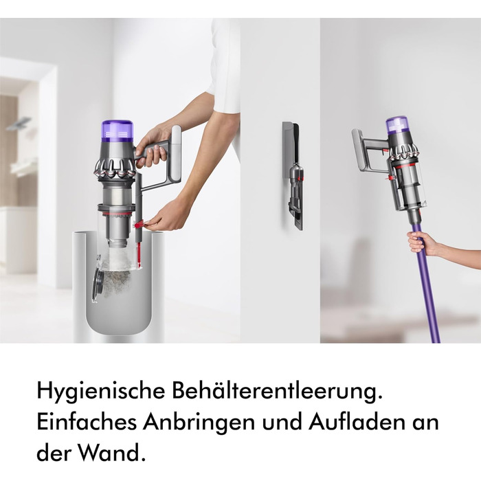 Бездротовий пилосос Dyson V11 Advanced: 200 Airwatt, 60 хвилин роботи, технологія видалення шерсті, для підлоги та рук (Nickel/Violett)