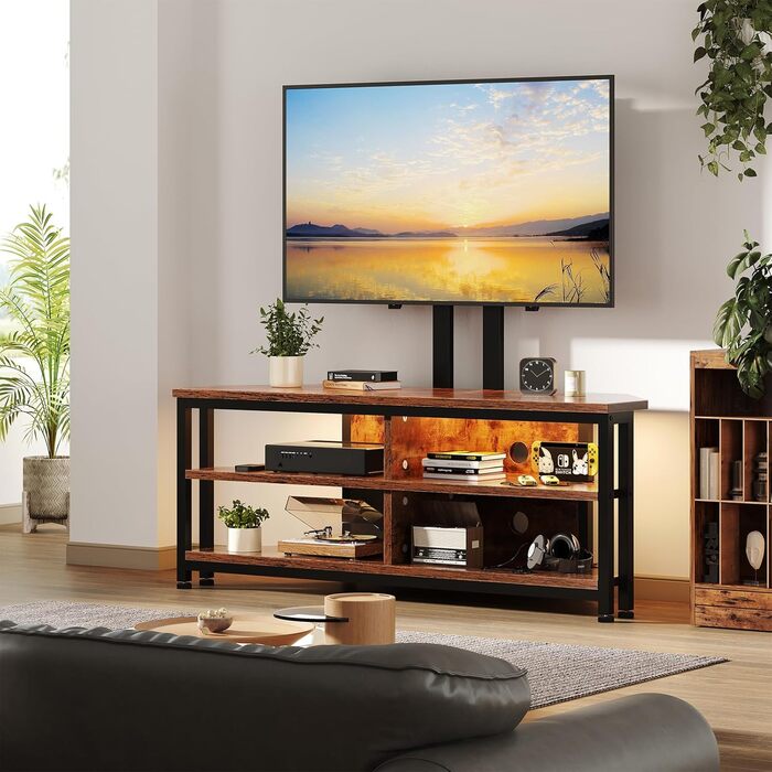 Тумба під ТВ Dripex з LED-підсвічуванням, кутова, 106x45.5x36 см, коричнева