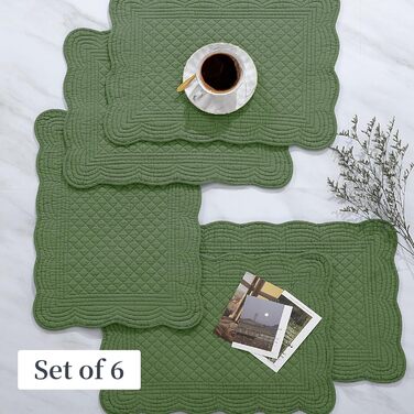 Набори підставки під тарілки MABOZOO, 6 шт., бавовна, для кухні та столу (оливковий, 1)