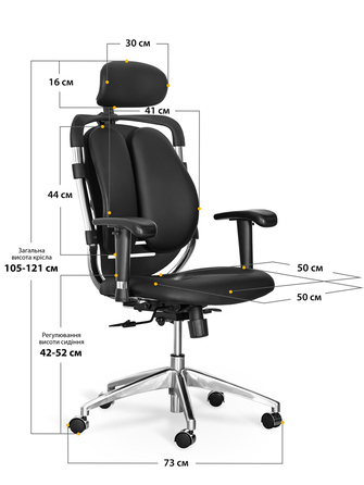 Крісло Mealux Mentor Duo Black (арт.Y-550 KB Duo)