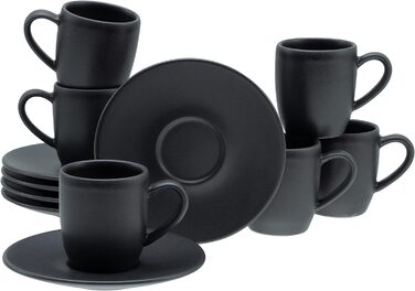 Чашки для еспресо, 12 шт., 33044, Soft Touch Black