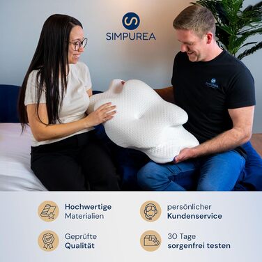 Ортопедична подушка 'Bamboo' з меморі-піною та бамбуковим чохлом – для тих, хто спить на спині, боці та животі. Білий колір.