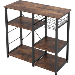 Стелаж для кухні та випічки Soges: місткий, чорний, з 3 полицями (ретро)