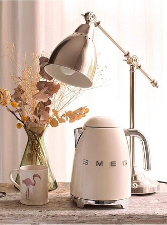 Електричний чайник Smeg KLF03CREU 1.7L, кремовий колір, з нержавіючої сталі, антинакипний фільтр, автоматичне відключення, 2400W