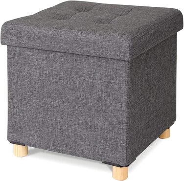 Коробка для зберігання табуретки dibea Ottoman 38x38x38 см, сіра