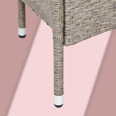 Лавка для кіно Poly Rattan кремова 143x55x88см