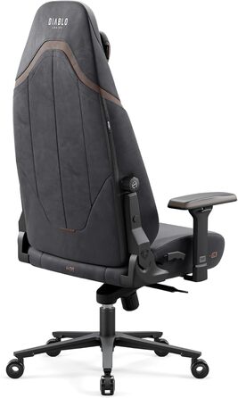 Ігровий крісло Diablo X-Eye 2.0: комфортний офісний стілець з регульованою підголівником та підлокітниками, чорний | Макс. 140 кг