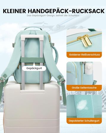 Рюкзак LOVEVOOK для ручної поклажі Ryanair (40x20x25 см) – чорний (м'ятний), для ноутбука 13.3