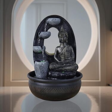 Водоспад Zen'Light Zimmerbrunnen Buddha Harmonie: фонтан Будди з LED-підсвічуванням, 40 см