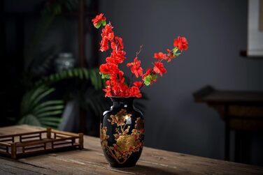 Ваза керамічна східного стилю з декором півоній, 22.9 см (Mysteriousvase)