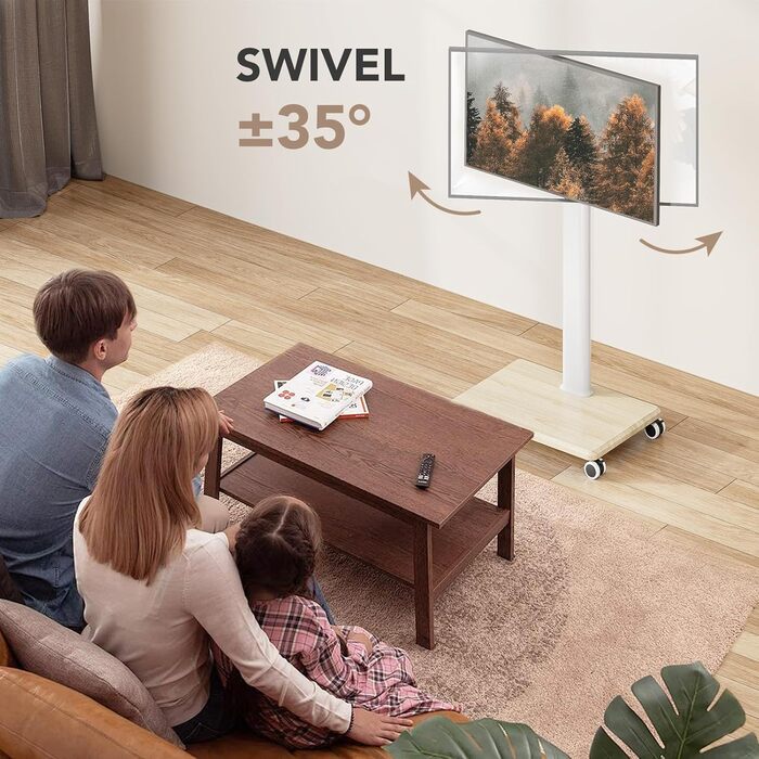 Підлогова стійка для телевізора Universal Boden-TV-Ständer: регульована висота, поворот 80°, сумісна з LCD, LED, OLED (27-65 дюймів)
