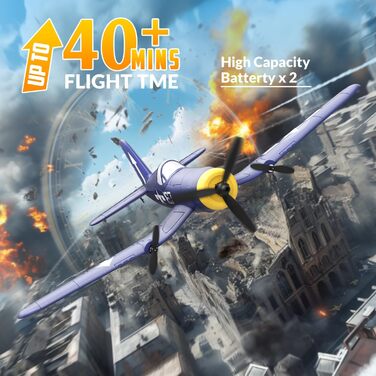 RC літак HAWK'S WORK F4U Corsair 2.4GHz – радіокерований літак-винищувач для дітей та початківців, готовий до польоту з гіростабілізатором