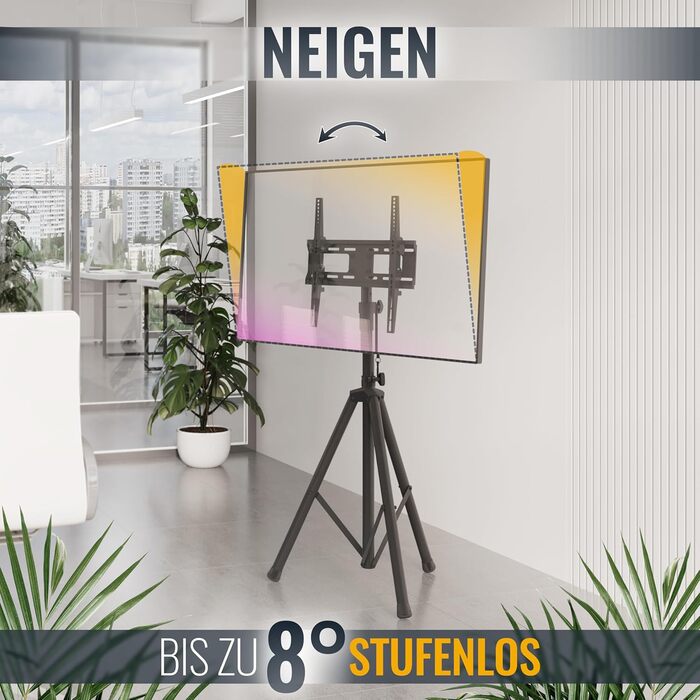 Підставка для телевізора RICOO TV Boden-Ständer Höhenverstellbar Neigbar 32-55 дюймів, тринога, VESA 200x200, до 35 кг