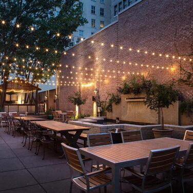 LED гірлянда для вулиці на батарейці з таймером, 9 метрів, 12 лампочок ST64, USB зарядка, 5000mAh, для декорування: сади, тераси, вікна, вечірки, весілля