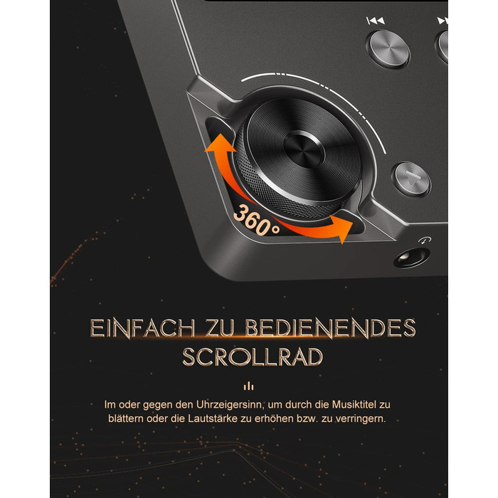 MECHEN M30 Hi-Res MP3 плеєр, HiFi DSD FLAC DAC, цифровий аудіоплеєр із підтримкою CUE, без втрати якості, портативний DAP з 64GB пам’яті, розширення до 256GB, сірий