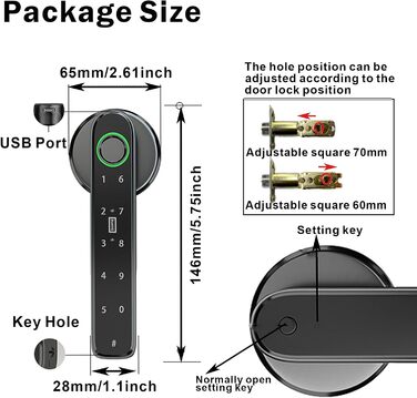 Розумний замок з відбитком пальця, 5-в-1, автоматичний дверний замок з керуванням через додаток/відбитком пальця/IC-картками/паролем/резервним ключем, електронні цифрові замки, підходить для розумних дверей
