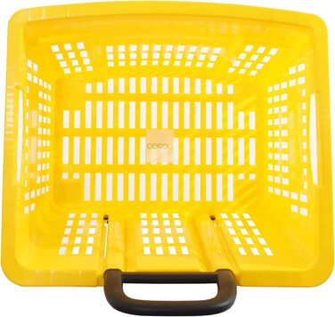 Візок для покупок GERSO об'ємом 55 літрів з роликами з АБС-пластика кошик для покупок колісна кольорова (жовта)