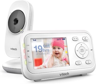 Відеоняня VTech VM3250 з LCD-екраном 7,1 см, нічним баченням, датчиком температури та радіусом дії 300 м