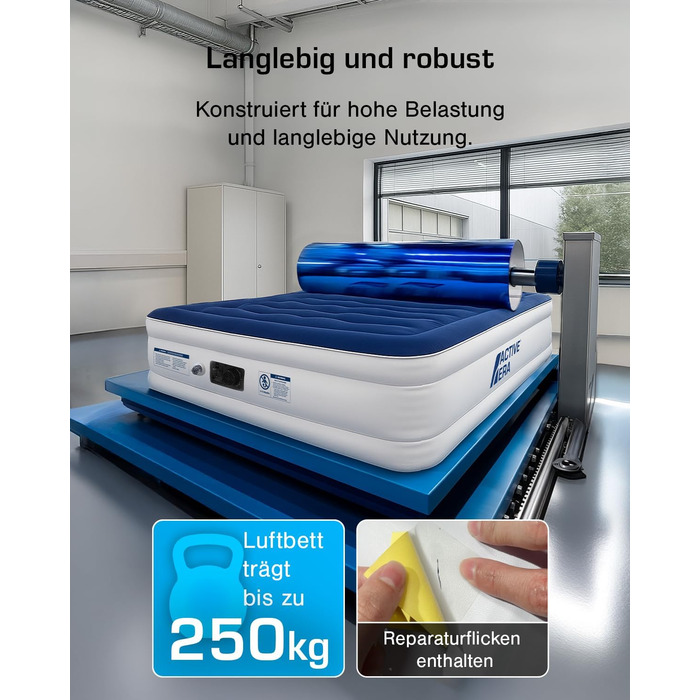 Надувне ліжко Active Era Luxus для 2 осіб з електричним насосом та інтегрованим подушками, 200 x 150 x 36.5 см - ідеально для кемпінгу та гостей