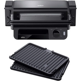 Електричний гриль Braun MultiGrill 7 CG7020: 3-в-1 (контактний гриль, BBQ, духовка), 2000W, велика поверхня (12 бургеров), чорний
