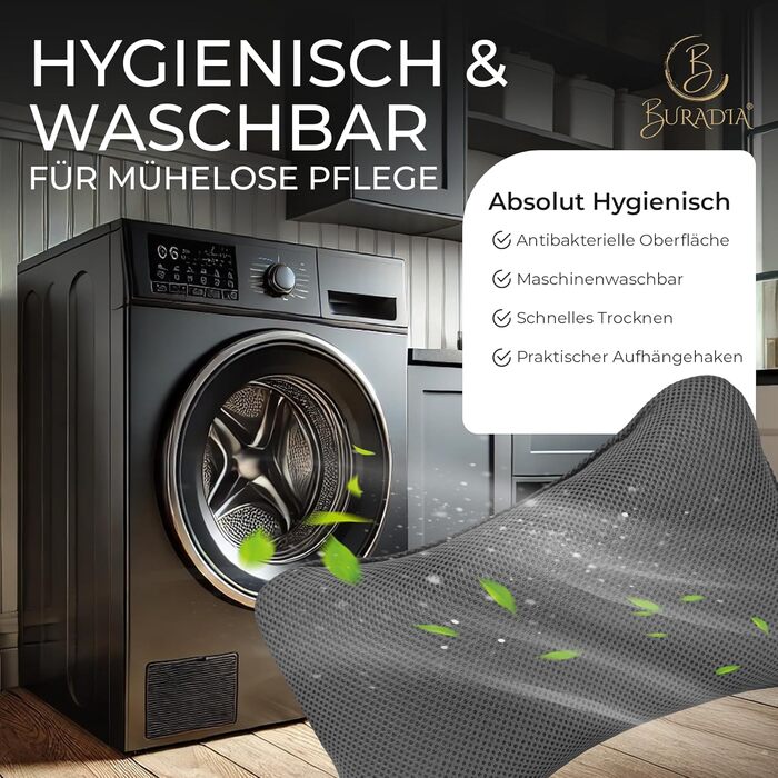 Подушка для ванни з сіткою для прання - Максимальний комфорт та розслаблення з новітньою технологією Air Mesh - Подушка для ванни з 4 міцними присосками - Підтримка шиї/голови (Сірий)