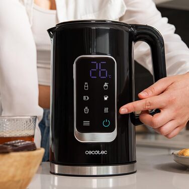 Електричний чайник Cecotec Thermosense 500 Touch: 1,7 л, 2200 Вт, нержавіюча сталь, 5 температурних режимів, сенсорне управління, поворотний на 360°, Cool Touch, автоматичне відключення, функція підтримання тепла