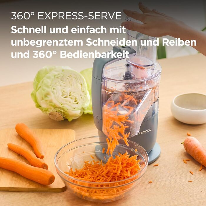 Кухонний комбайн Kenwood MultiPro Go FDP22.130GY, 650 Вт, 1,3 л, Кольори: блакитний та сірий