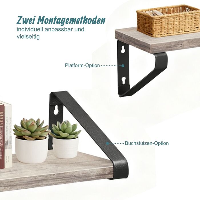 Набір полиць для стін Relaxdays (3 розміри)