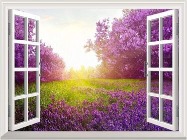 Вид Квіти Лаванда Природа - Гобеленовий плакат - 200x150 см - Садовий плакат - Гобелен великий - прикраса аксесуара для саду та вітальні