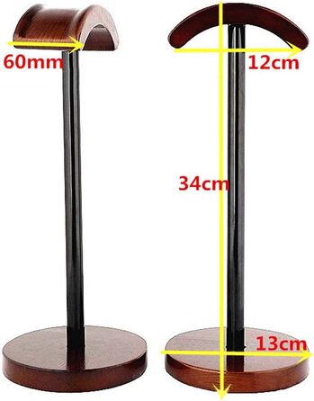 Підставка для навушників GEZICHTA з натурального дерева, металева стійка, гнучка підставка для ігрових навушників