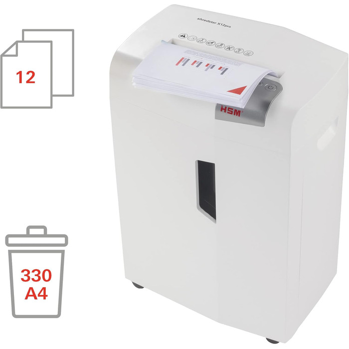 Шредер HSM Shredstar X10: безпечне знищення документів (P-4) для дому та офісу