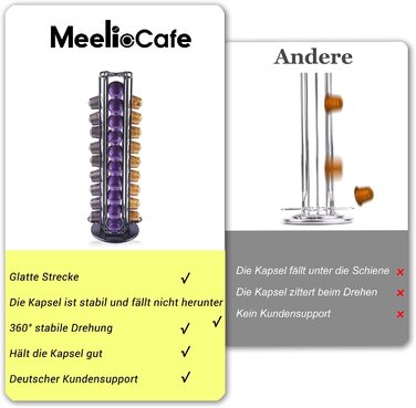 Тримач капсул MeelioCafe, що обертається для 40 капсул Nespresso, що обертається підставка для кавових капсул Nespresso, Nespresso