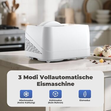 Машина для приготування льоду з компресором 1л, самостійно охолоджувана знімним контейнером для льоду, з лопаткою/мірювальним циліндром з позначками