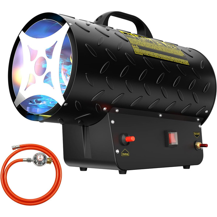 Газовий нагрівач для приміщень: газовий нагрівач-вентилятор, 30 кВт, 320 м³/год, з шлангом 1,4 м, 700 мбар