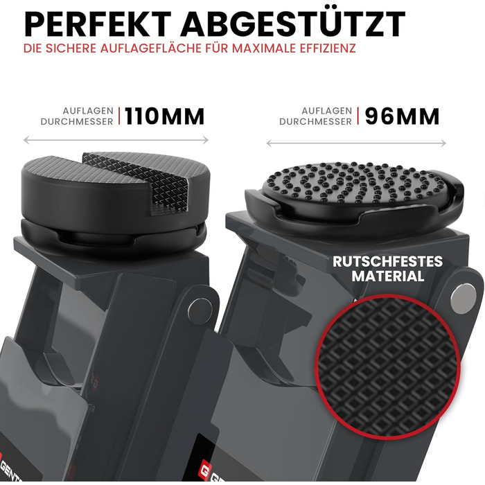 Гідравлічний домкрат 3T низькопрофільний 75-505мм з гумовими накладками для легкових авто та SUV – професійний, посилений, з роликами 360° (антрацит)