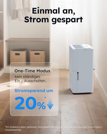 Електричний осушувач повітря 20L з відведенням води через шланг, фільтр, таймер, 10 років гарантії (30л/день)