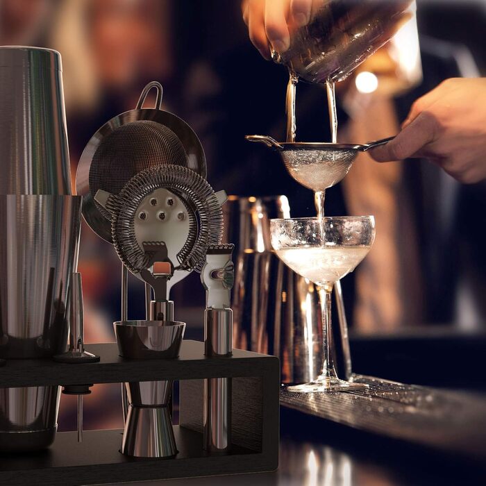 Набір барменів Boston Cocktail Shaker з 13 предметів, Gunmetal Plated, чорний, в т.ч. Набір бармена Mixology