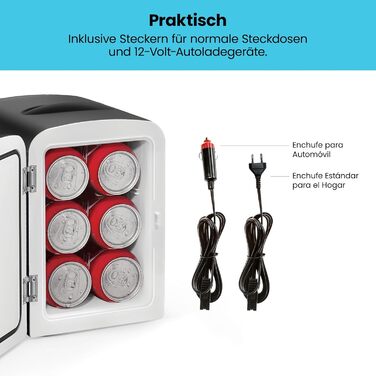 Chefman Iceman – міні-холодильник 4л, з підігрівом, для косметики та перекусів, AC/DC, для дому/авто/спальні