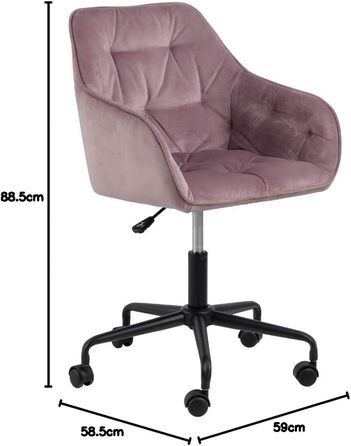 Крісло для робочого столу Bentley AC Design, зелено-чорне, з тканини та металу, 88,5 x 59 x 58,5 см