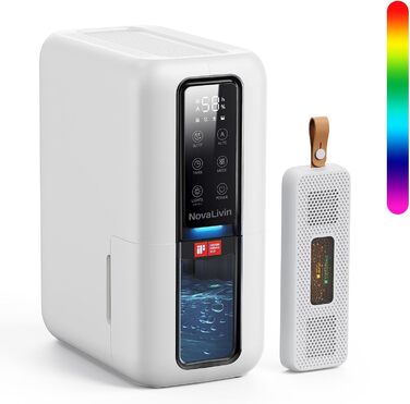 Електричний осушувач повітря з резервуаром 2L, автоматичне відключення та регулювання вологості для ванної, спальні, шафи (білий)