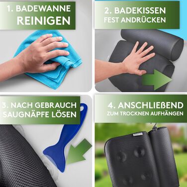 Підголовник для ванни SilverRack MEDIUM-WEICH [Темно-Сірий 4D] з присосками - ергономічна подушка для ванни